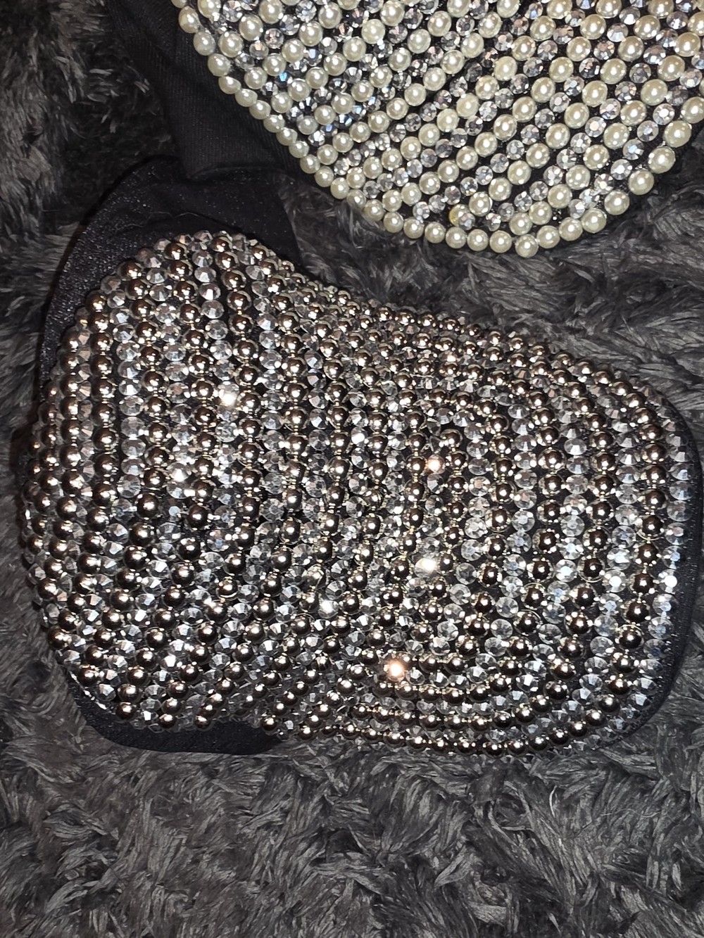Silver Crystal Embellished Adjustable Hat